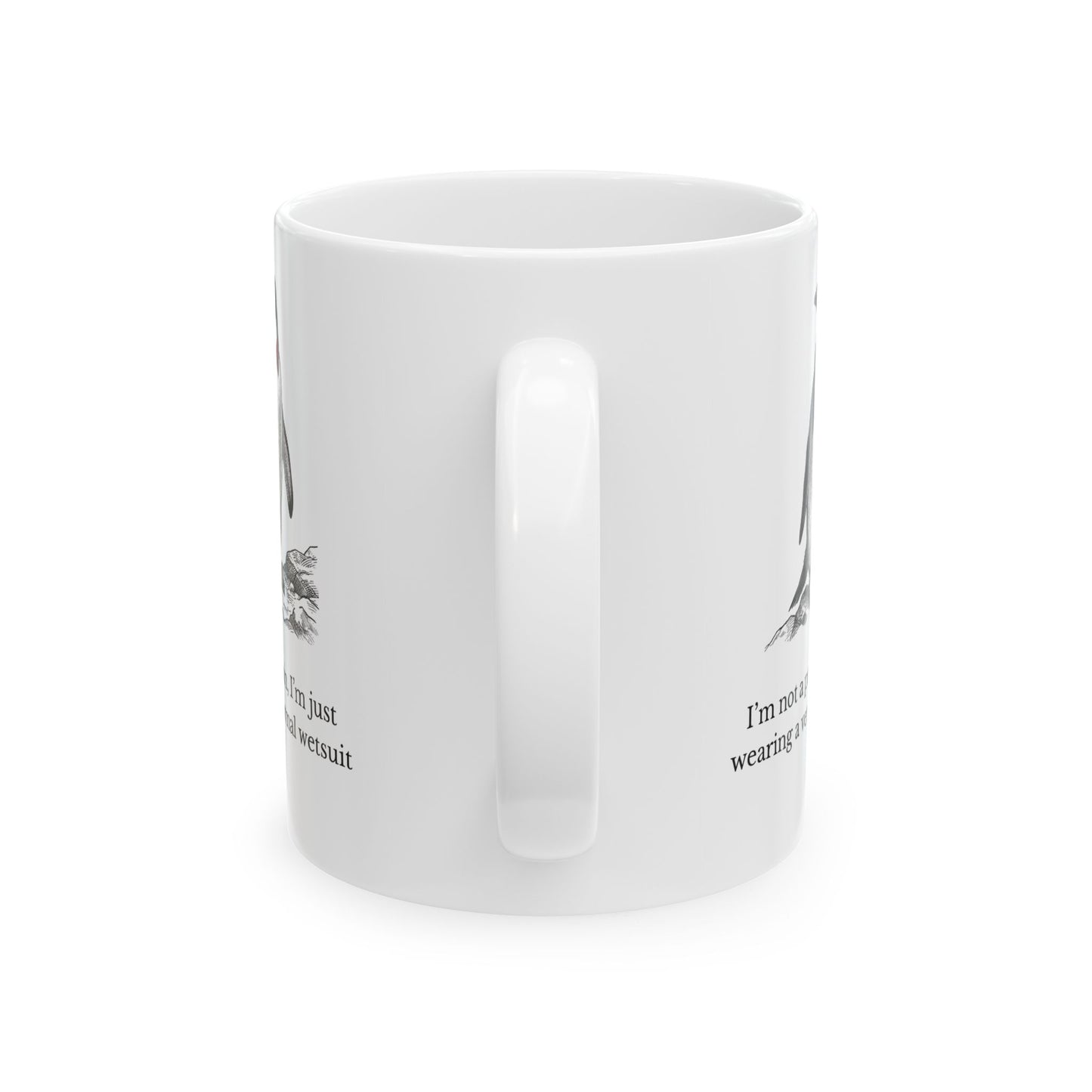 Sarcastic Penguin Gifts: Victorian Engraving Mug — Witty Dapper Animal Coffee Cup (11oz & 15oz)