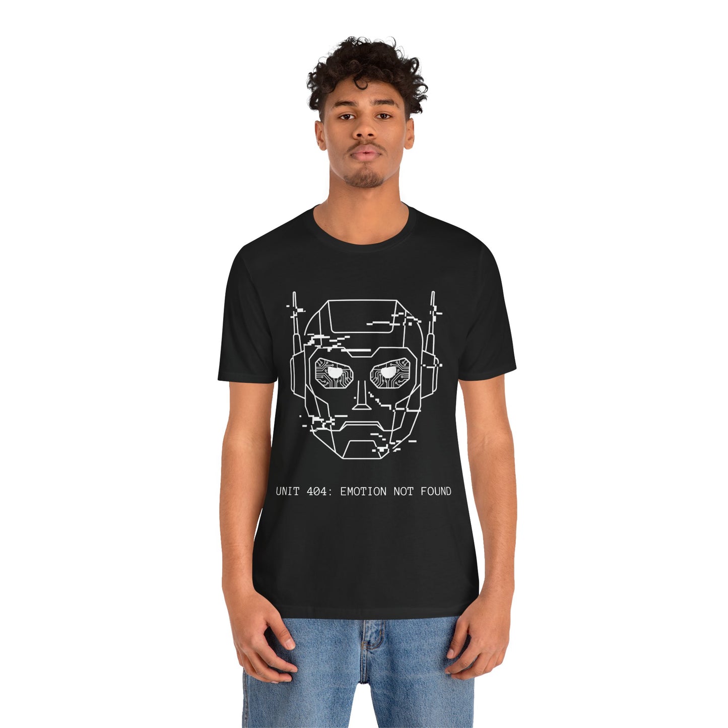 [S404] UNIT 404: EMOTION NOT FOUND - Funny Robot Shirt - Minimalist Cyberpunk Admin Tee