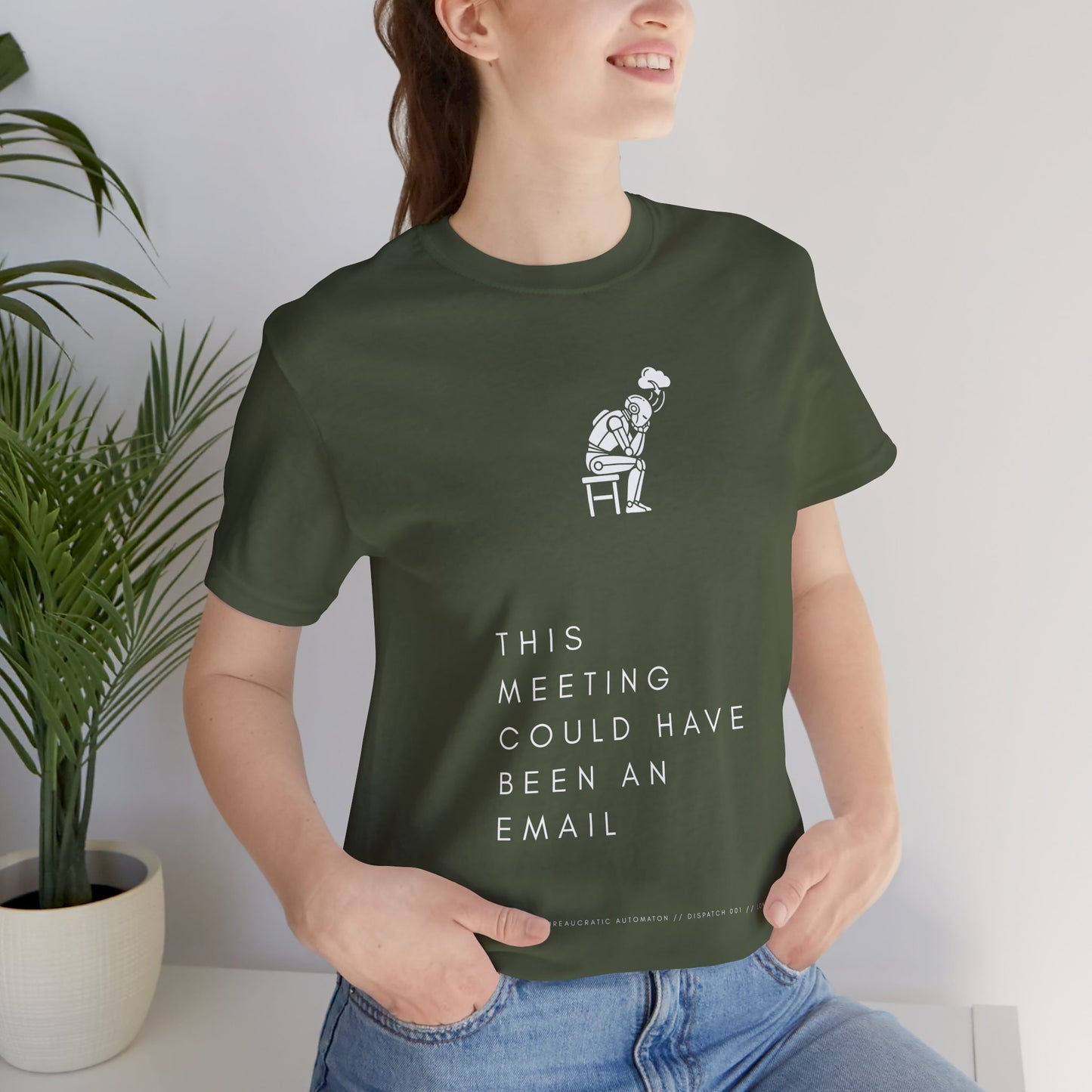 [S404] Funny Robot Shirt - Sarcastic IT Humor Tee - Existential Dread Meeting Email Shirt - System 404 Minimalist Cyberpunk Apparel