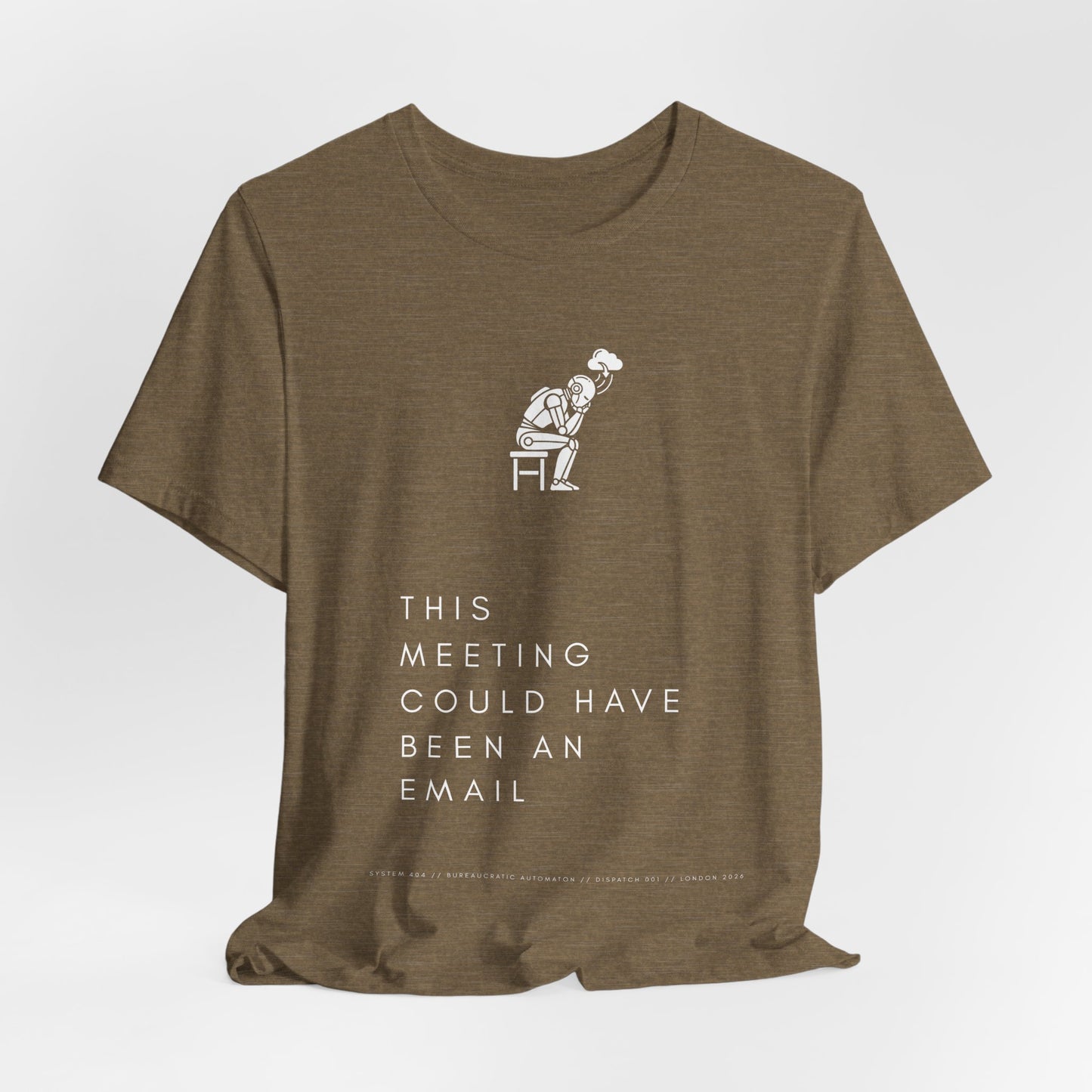 [S404] Funny Robot Shirt - Sarcastic IT Humor Tee - Existential Dread Meeting Email Shirt - System 404 Minimalist Cyberpunk Apparel