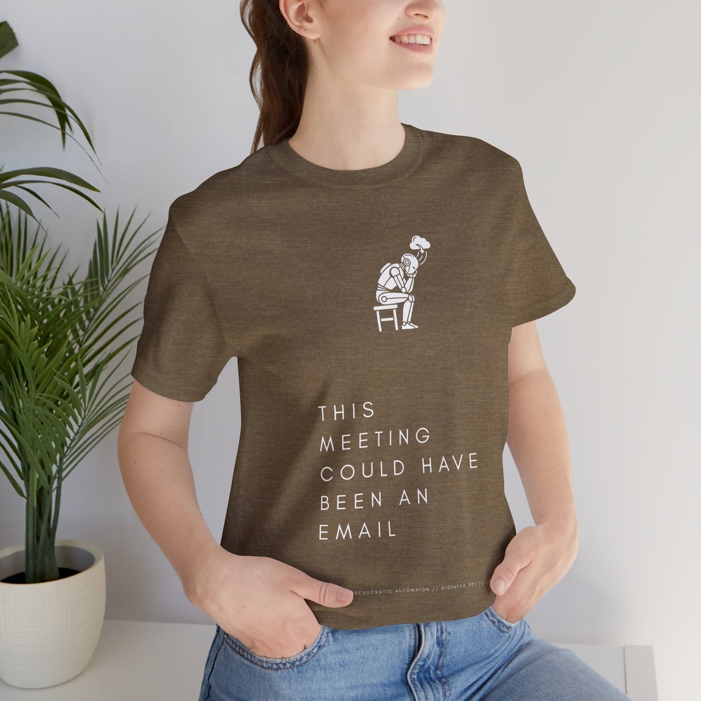 [S404] Funny Robot Shirt - Sarcastic IT Humor Tee - Existential Dread Meeting Email Shirt - System 404 Minimalist Cyberpunk Apparel