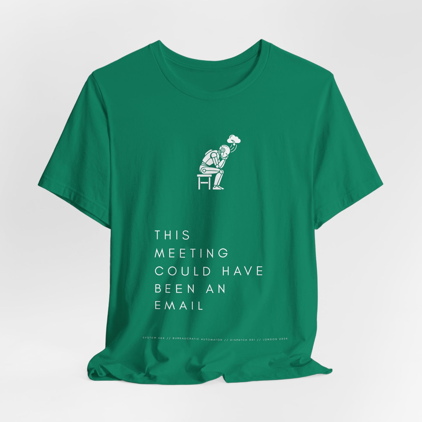 [S404] Funny Robot Shirt - Sarcastic IT Humor Tee - Existential Dread Meeting Email Shirt - System 404 Minimalist Cyberpunk Apparel