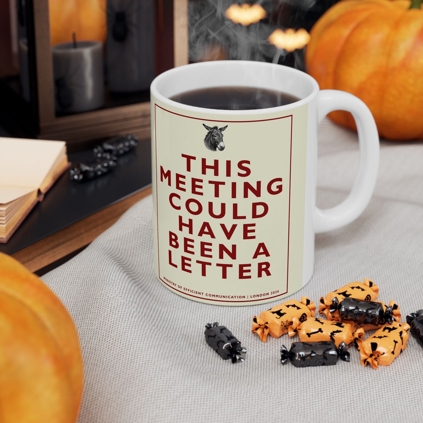 [MSI] Funny Office Meeting Mug — Sarcastic "This Meeting Could Have Been A Letter" Retro Quote Coffee Mug ("This Meeting Could Have Been An Email") Humphrey Donkey Cup (11oz/15oz)