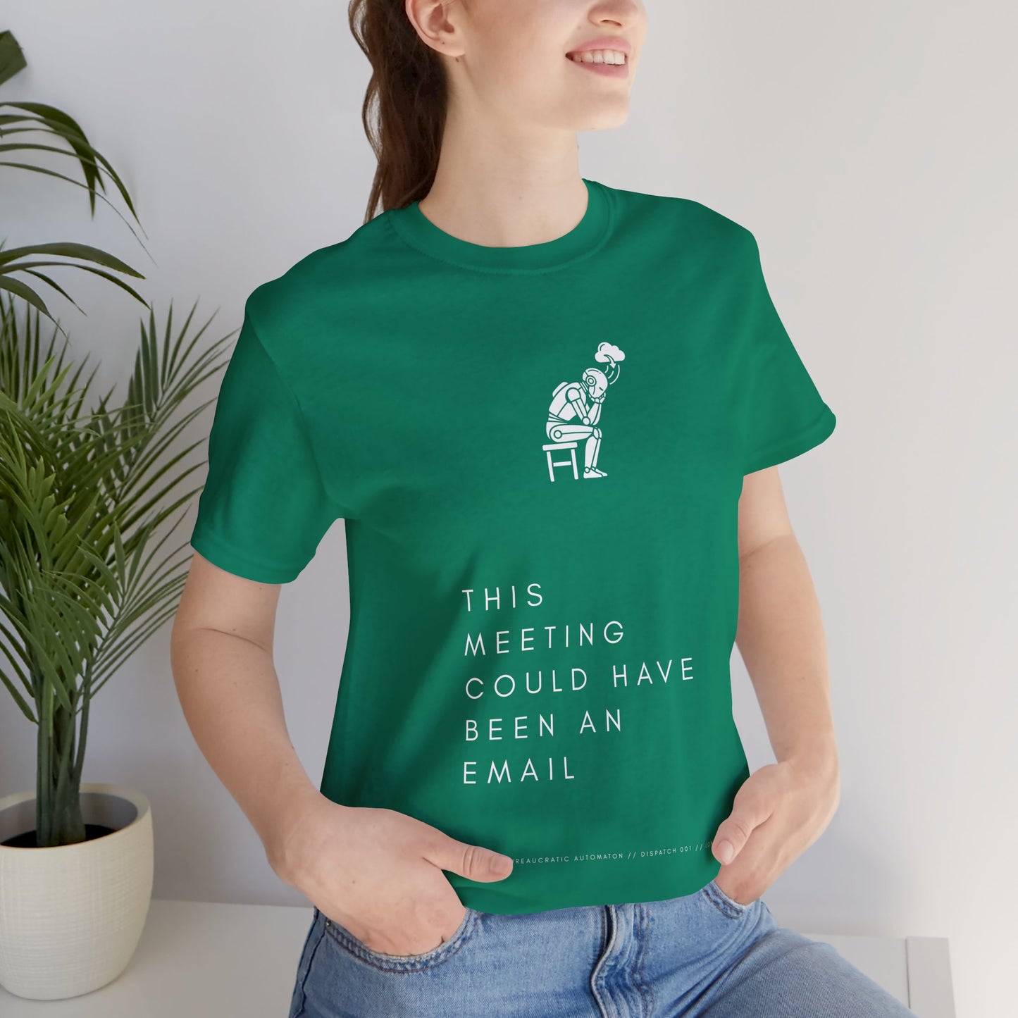 [S404] Funny Robot Shirt - Sarcastic IT Humor Tee - Existential Dread Meeting Email Shirt - System 404 Minimalist Cyberpunk Apparel