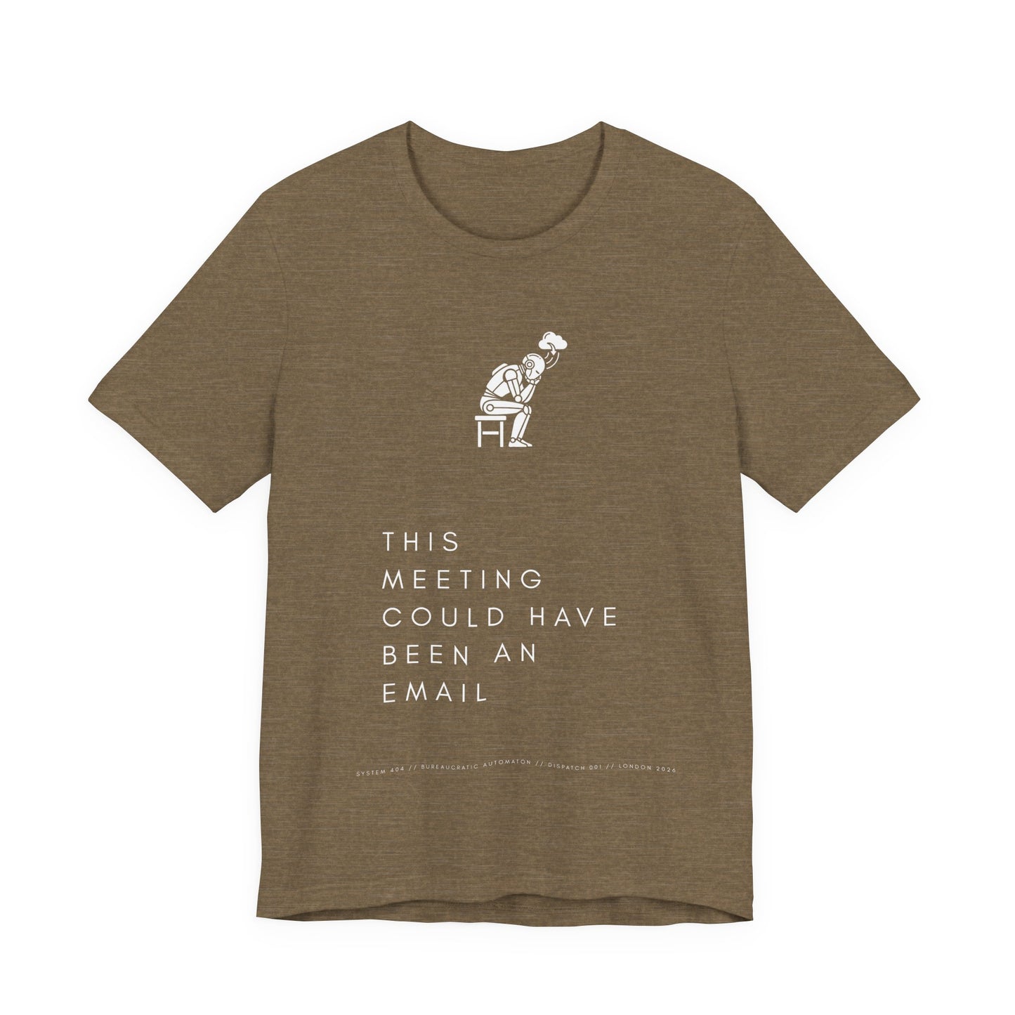 [S404] Funny Robot Shirt - Sarcastic IT Humor Tee - Existential Dread Meeting Email Shirt - System 404 Minimalist Cyberpunk Apparel