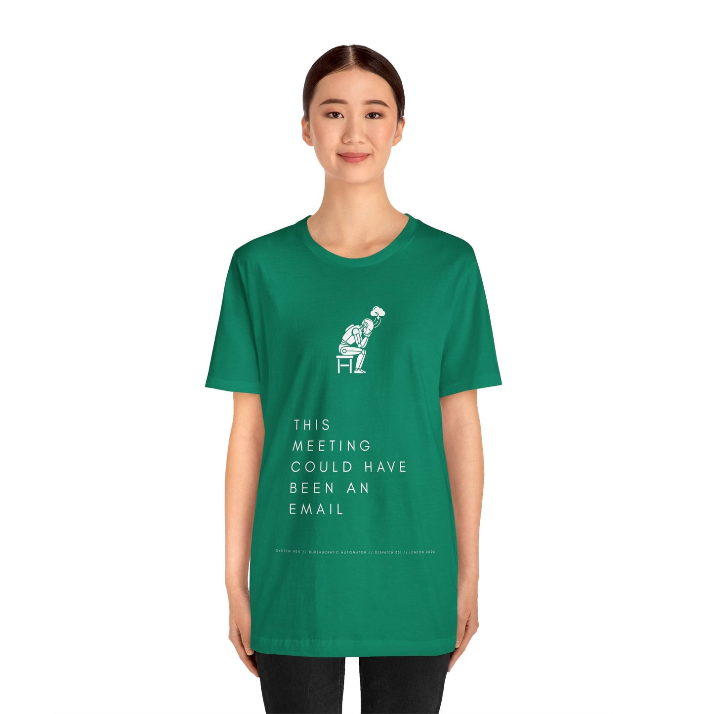 [S404] Funny Robot Shirt - Sarcastic IT Humor Tee - Existential Dread Meeting Email Shirt - System 404 Minimalist Cyberpunk Apparel