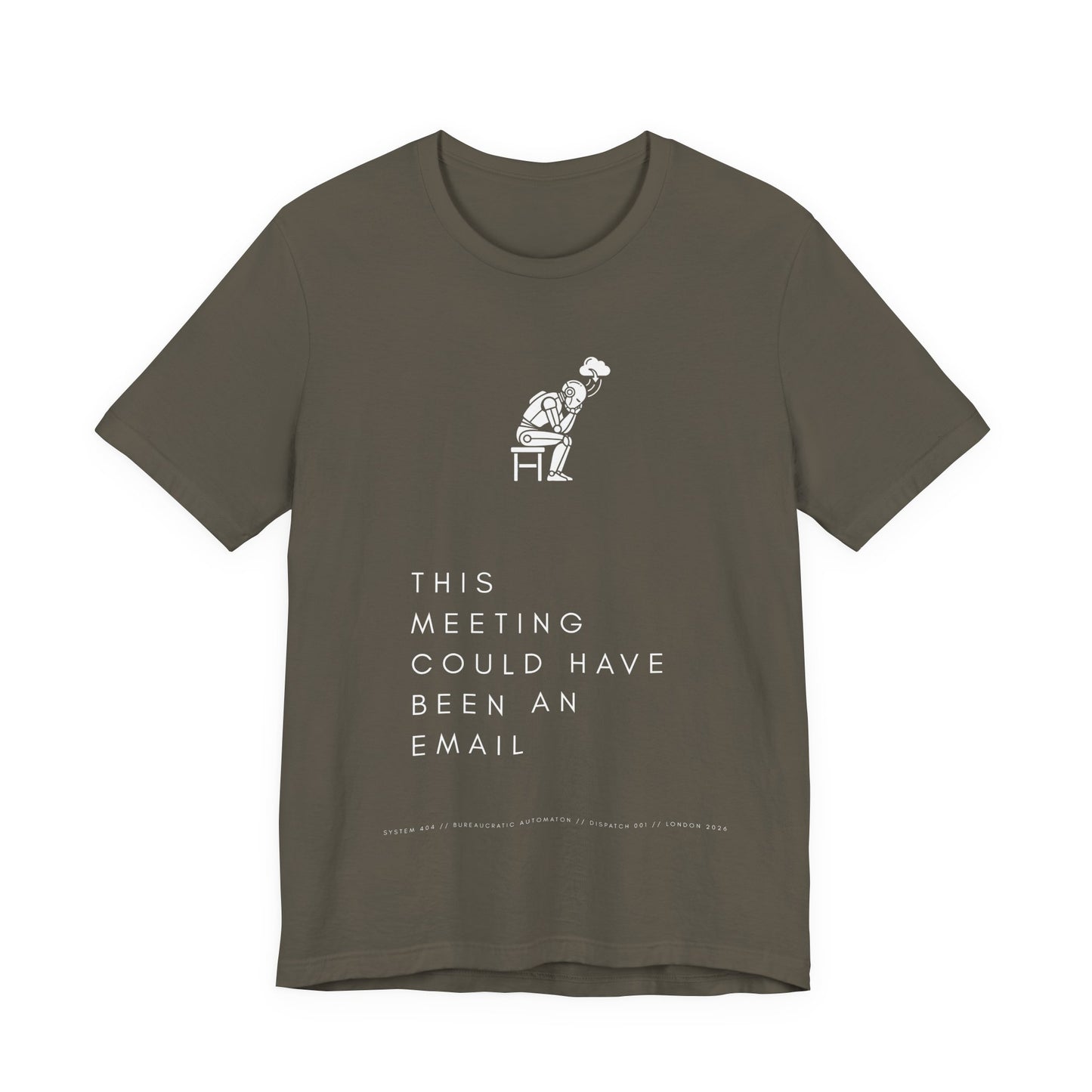 [S404] Funny Robot Shirt - Sarcastic IT Humor Tee - Existential Dread Meeting Email Shirt - System 404 Minimalist Cyberpunk Apparel