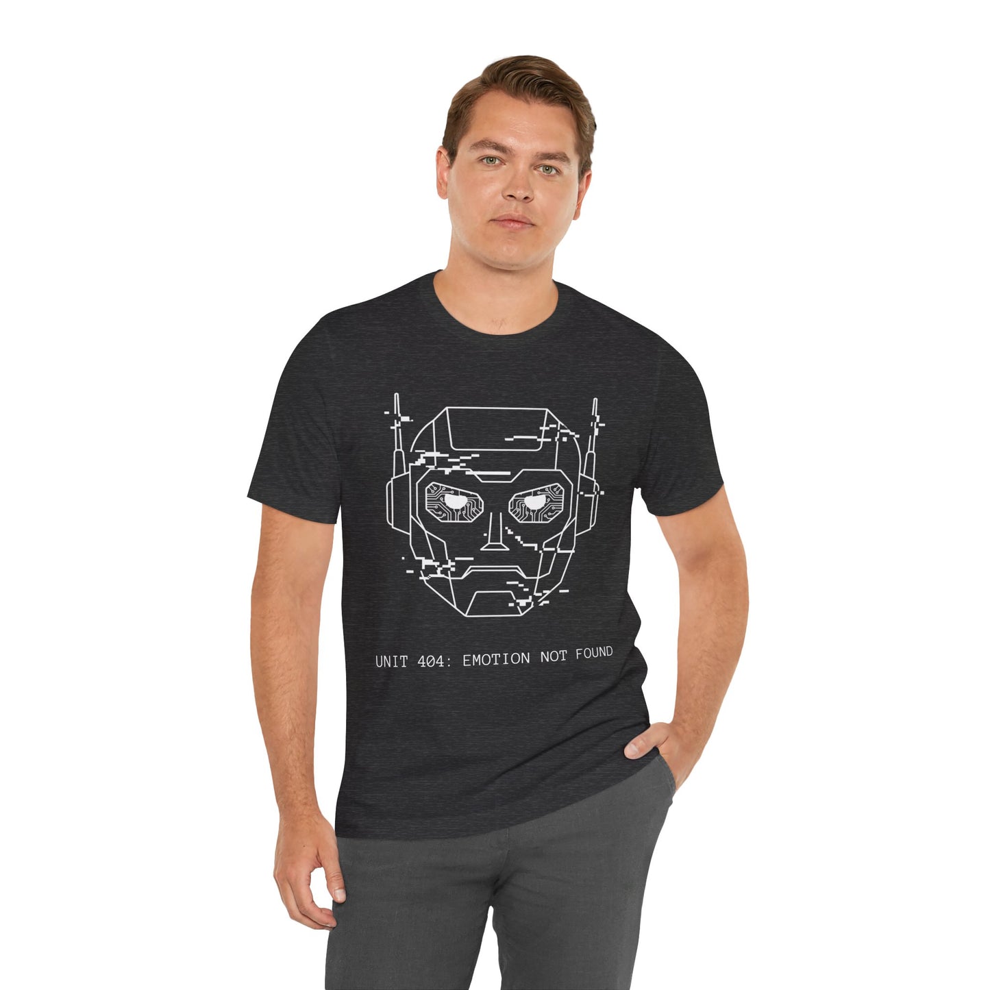 [S404] UNIT 404: EMOTION NOT FOUND - Funny Robot Shirt - Minimalist Cyberpunk Admin Tee