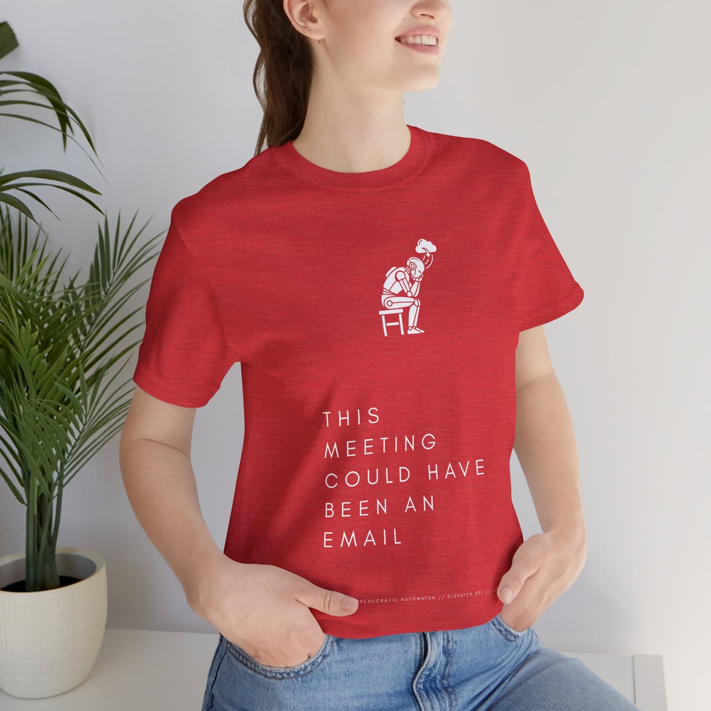 [S404] Funny Robot Shirt - Sarcastic IT Humor Tee - Existential Dread Meeting Email Shirt - System 404 Minimalist Cyberpunk Apparel