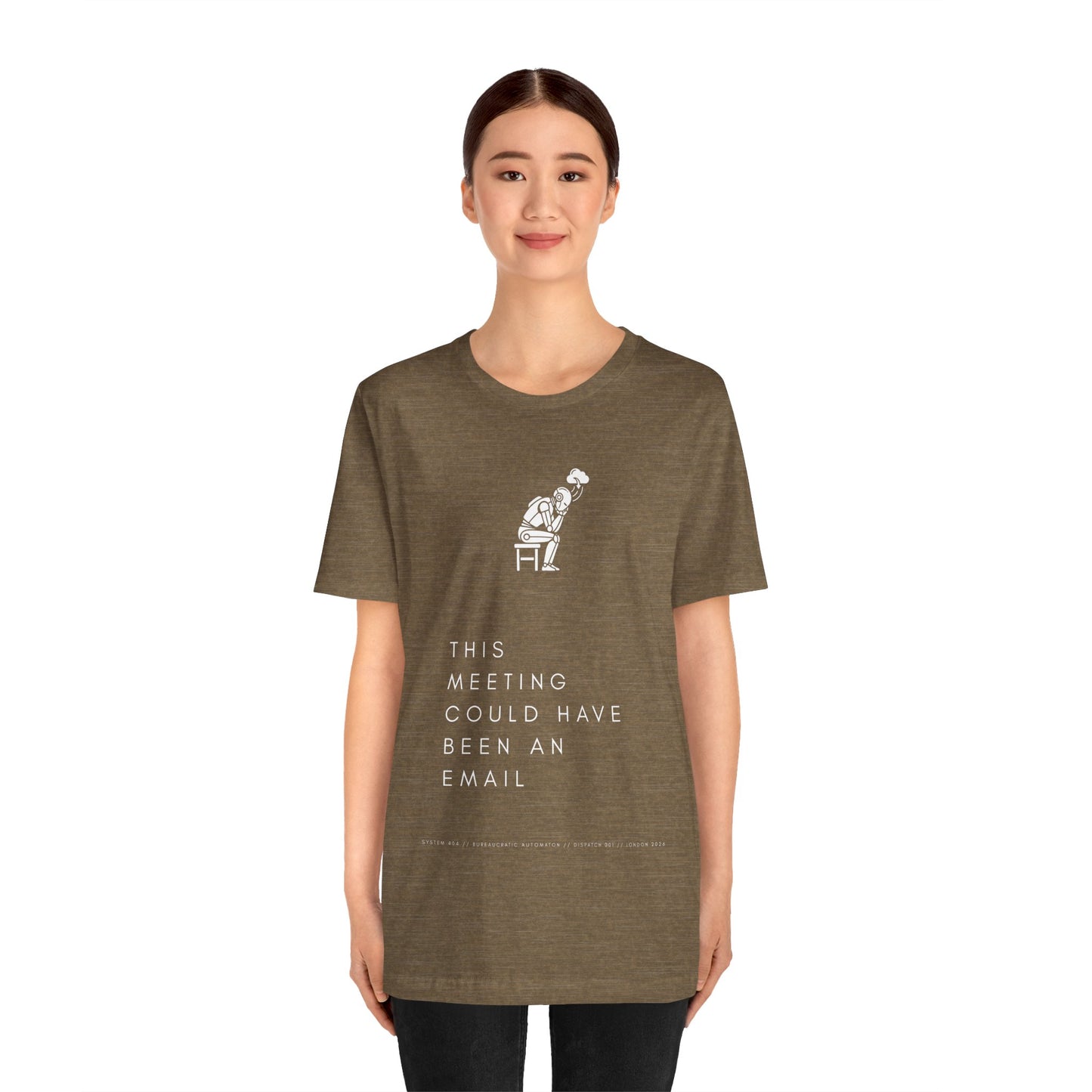 [S404] Funny Robot Shirt - Sarcastic IT Humor Tee - Existential Dread Meeting Email Shirt - System 404 Minimalist Cyberpunk Apparel