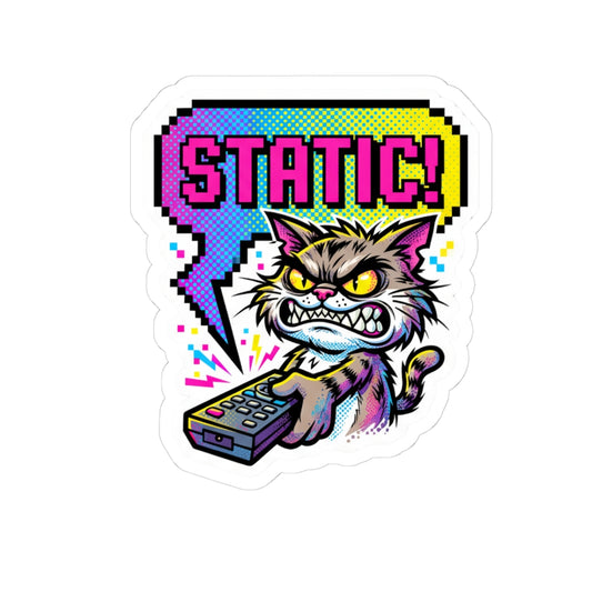 [SMS] "Manic Static" Cat - Die-Cut Vinyl Sticker