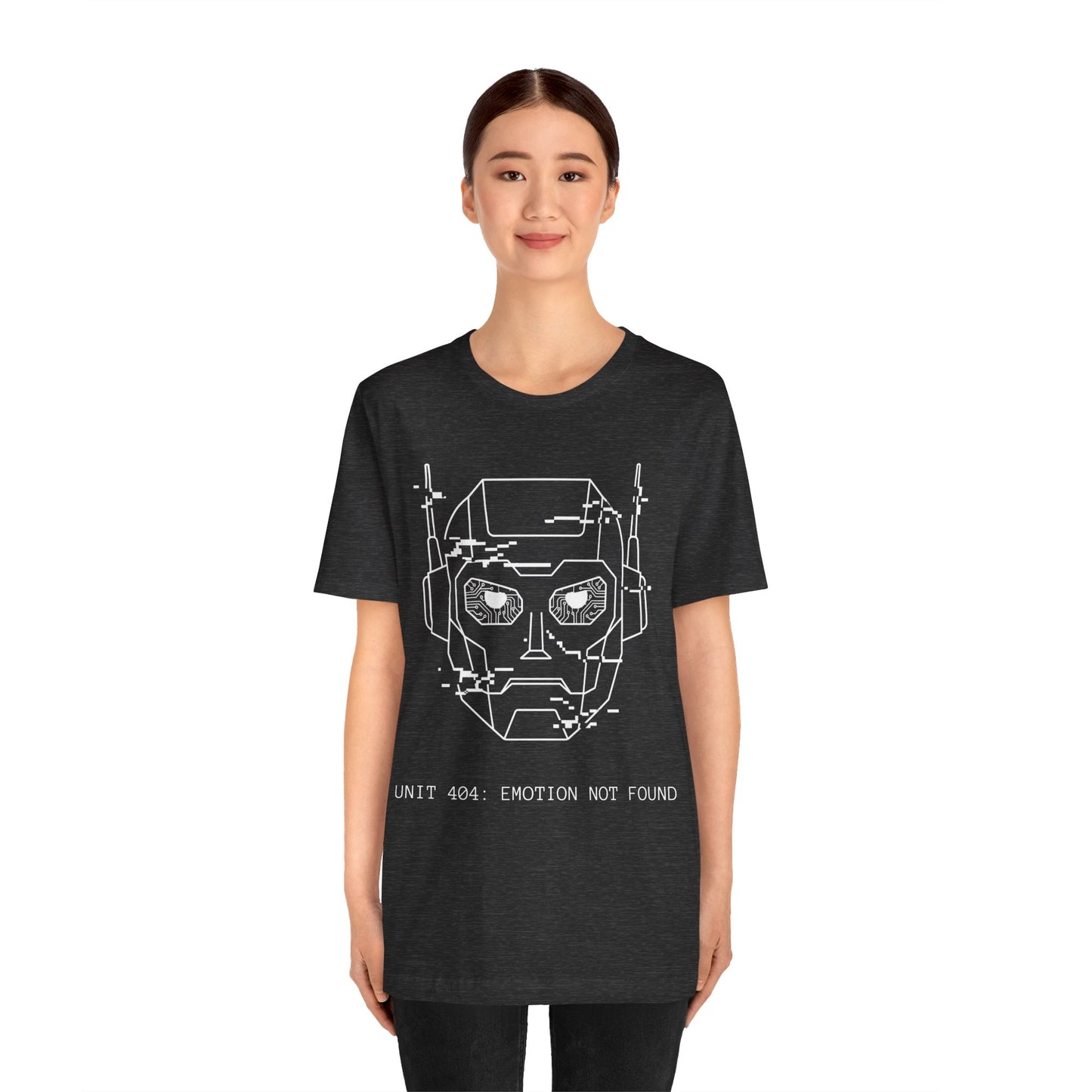 [S404] UNIT 404: EMOTION NOT FOUND - Funny Robot Shirt - Minimalist Cyberpunk Admin Tee