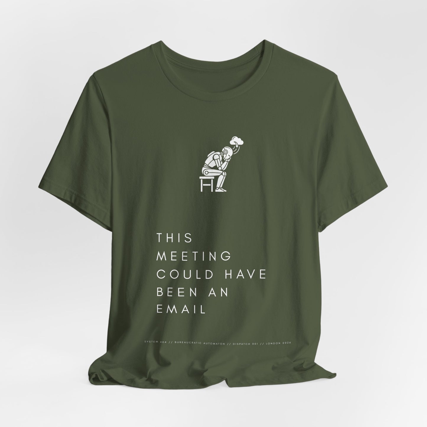 [S404] Funny Robot Shirt - Sarcastic IT Humor Tee - Existential Dread Meeting Email Shirt - System 404 Minimalist Cyberpunk Apparel