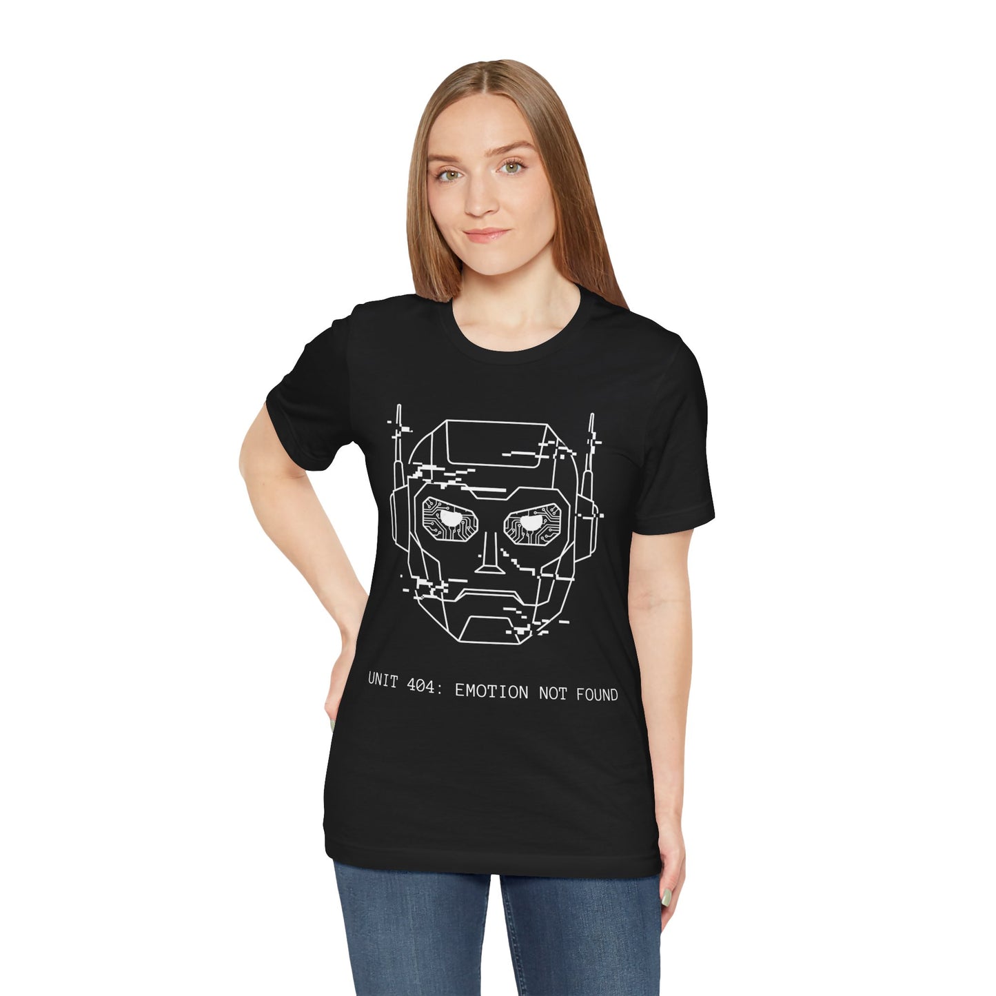 [S404] UNIT 404: EMOTION NOT FOUND - Funny Robot Shirt - Minimalist Cyberpunk Admin Tee