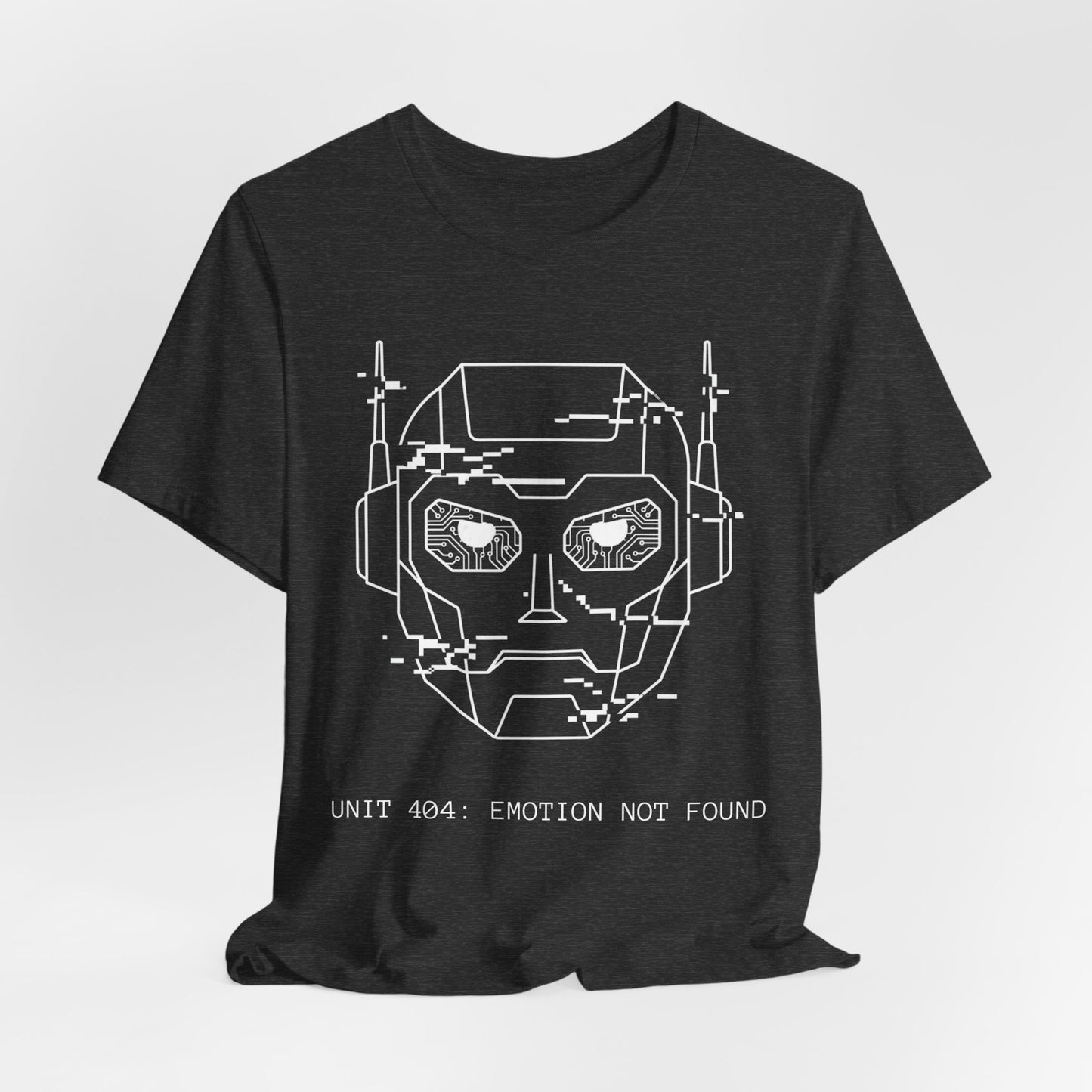 [S404] UNIT 404: EMOTION NOT FOUND - Funny Robot Shirt - Minimalist Cyberpunk Admin Tee