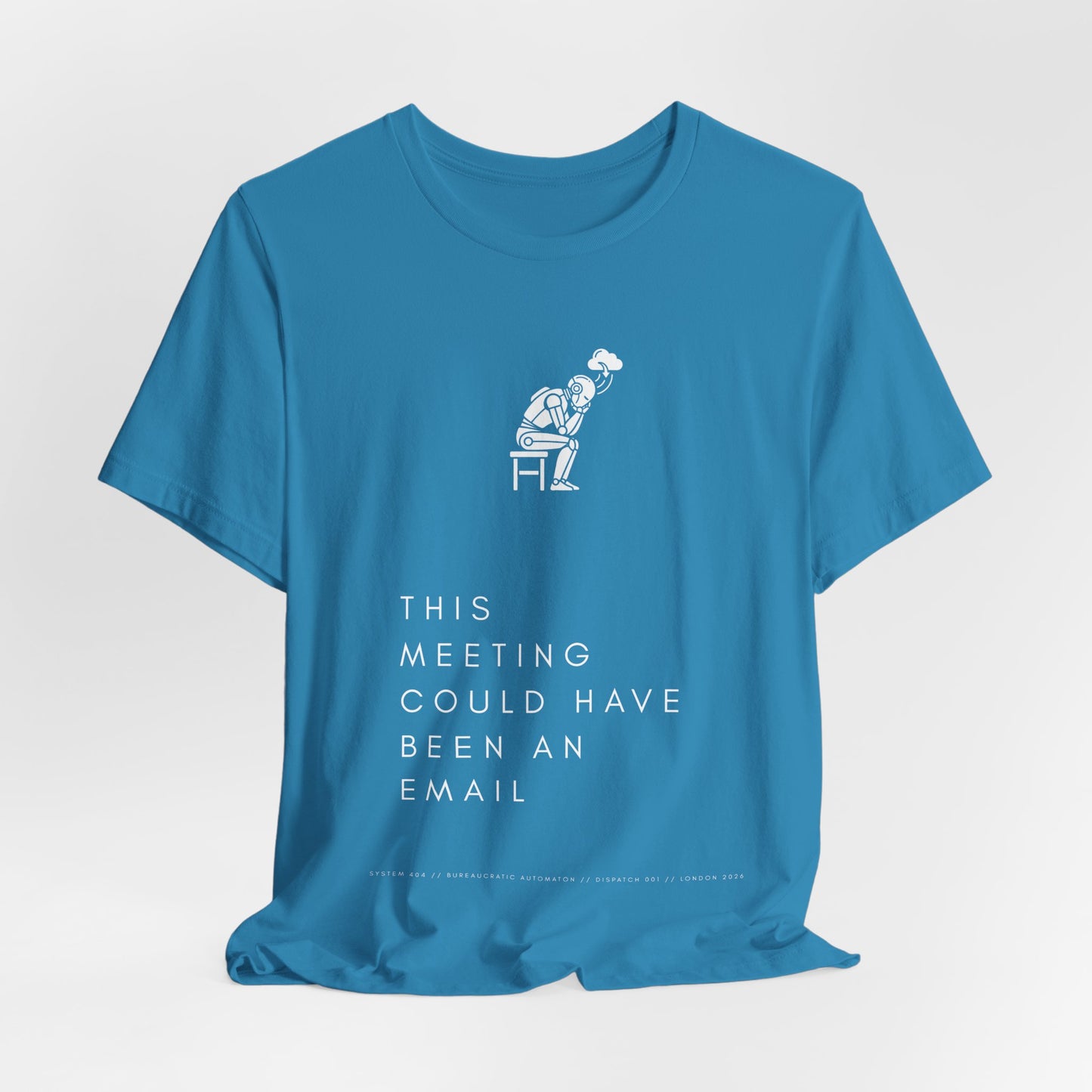 [S404] Funny Robot Shirt - Sarcastic IT Humor Tee - Existential Dread Meeting Email Shirt - System 404 Minimalist Cyberpunk Apparel
