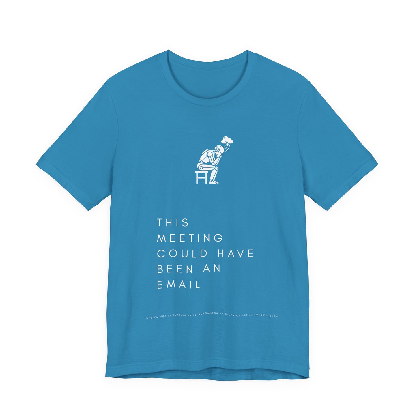 [S404] Funny Robot Shirt - Sarcastic IT Humor Tee - Existential Dread Meeting Email Shirt - System 404 Minimalist Cyberpunk Apparel
