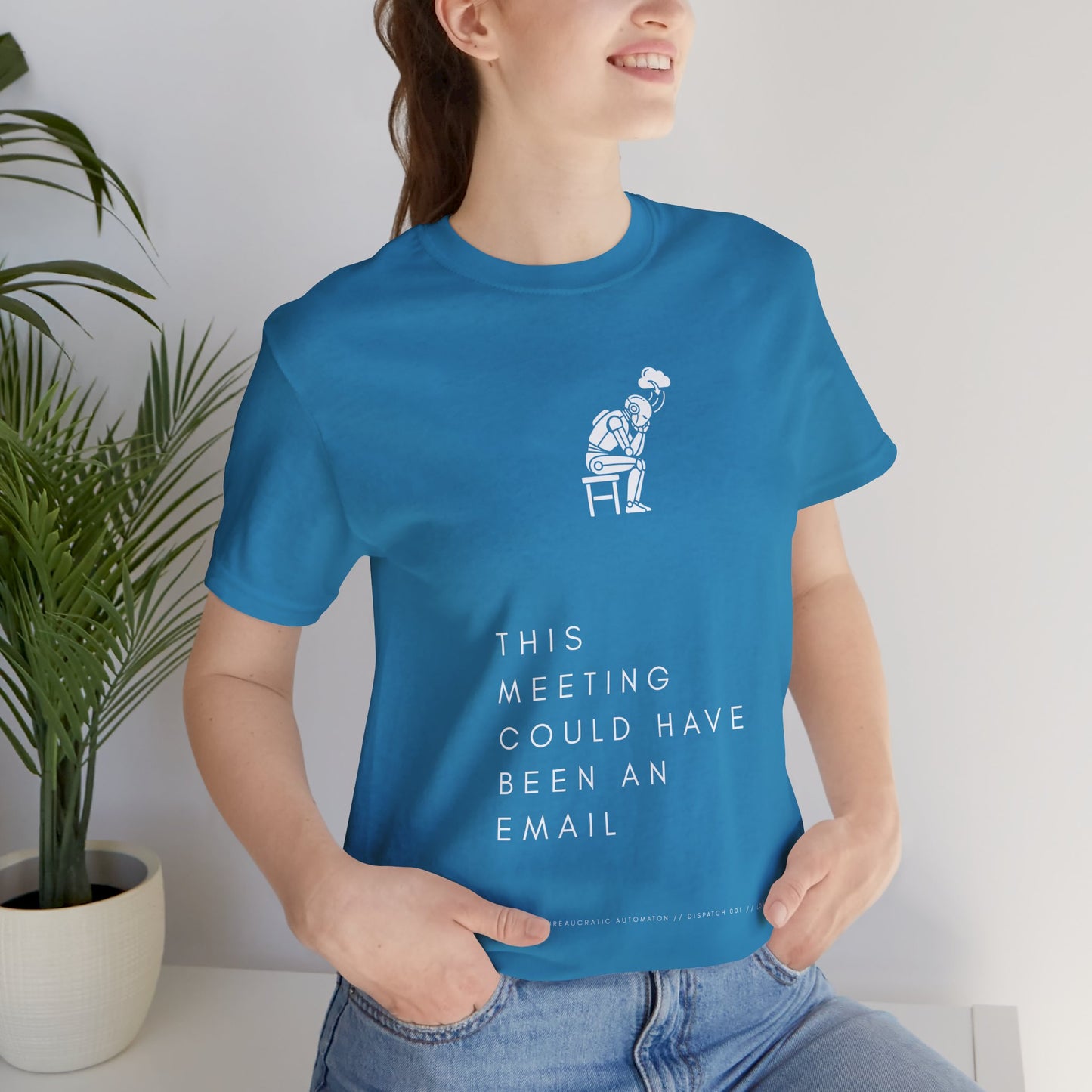[S404] Funny Robot Shirt - Sarcastic IT Humor Tee - Existential Dread Meeting Email Shirt - System 404 Minimalist Cyberpunk Apparel