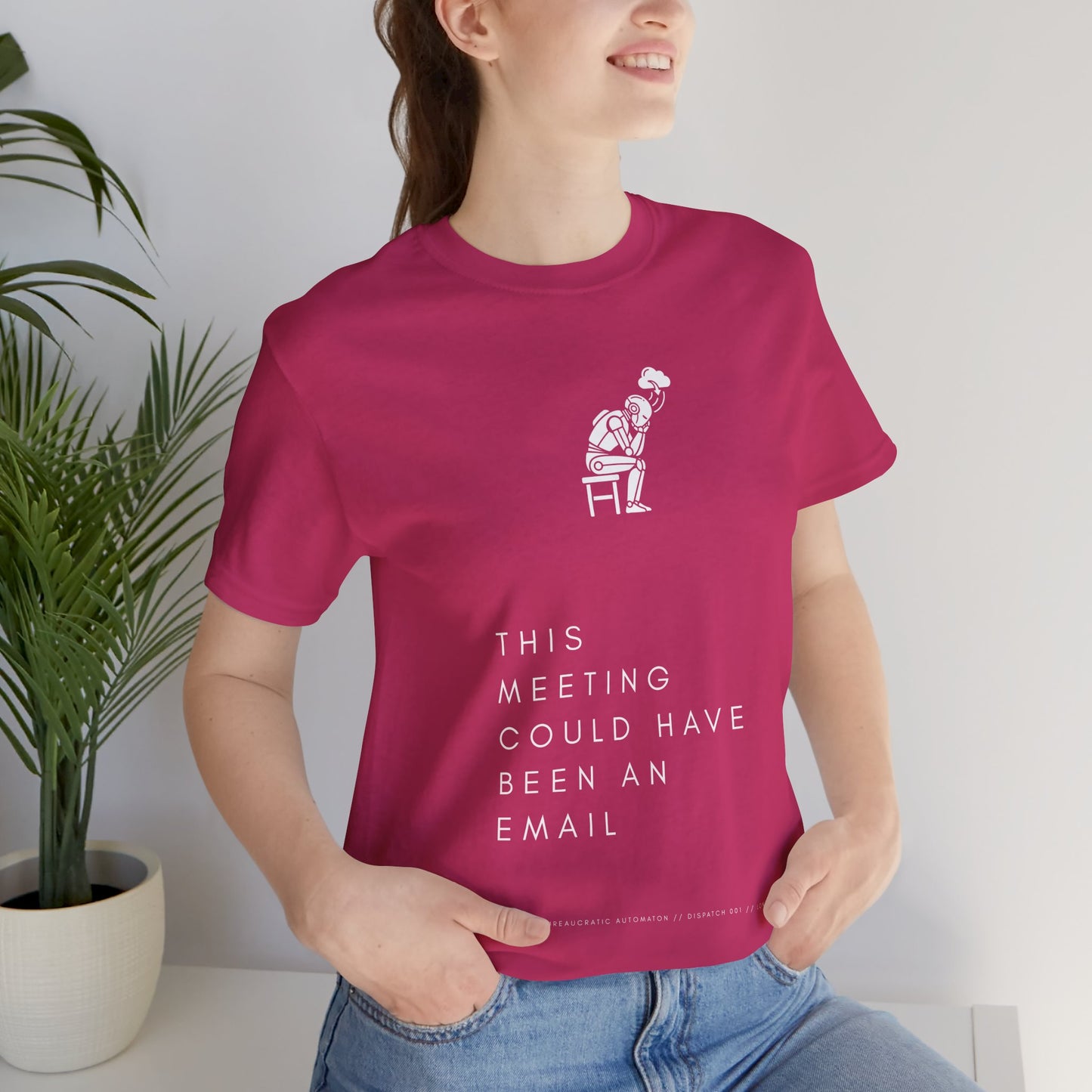[S404] Funny Robot Shirt - Sarcastic IT Humor Tee - Existential Dread Meeting Email Shirt - System 404 Minimalist Cyberpunk Apparel
