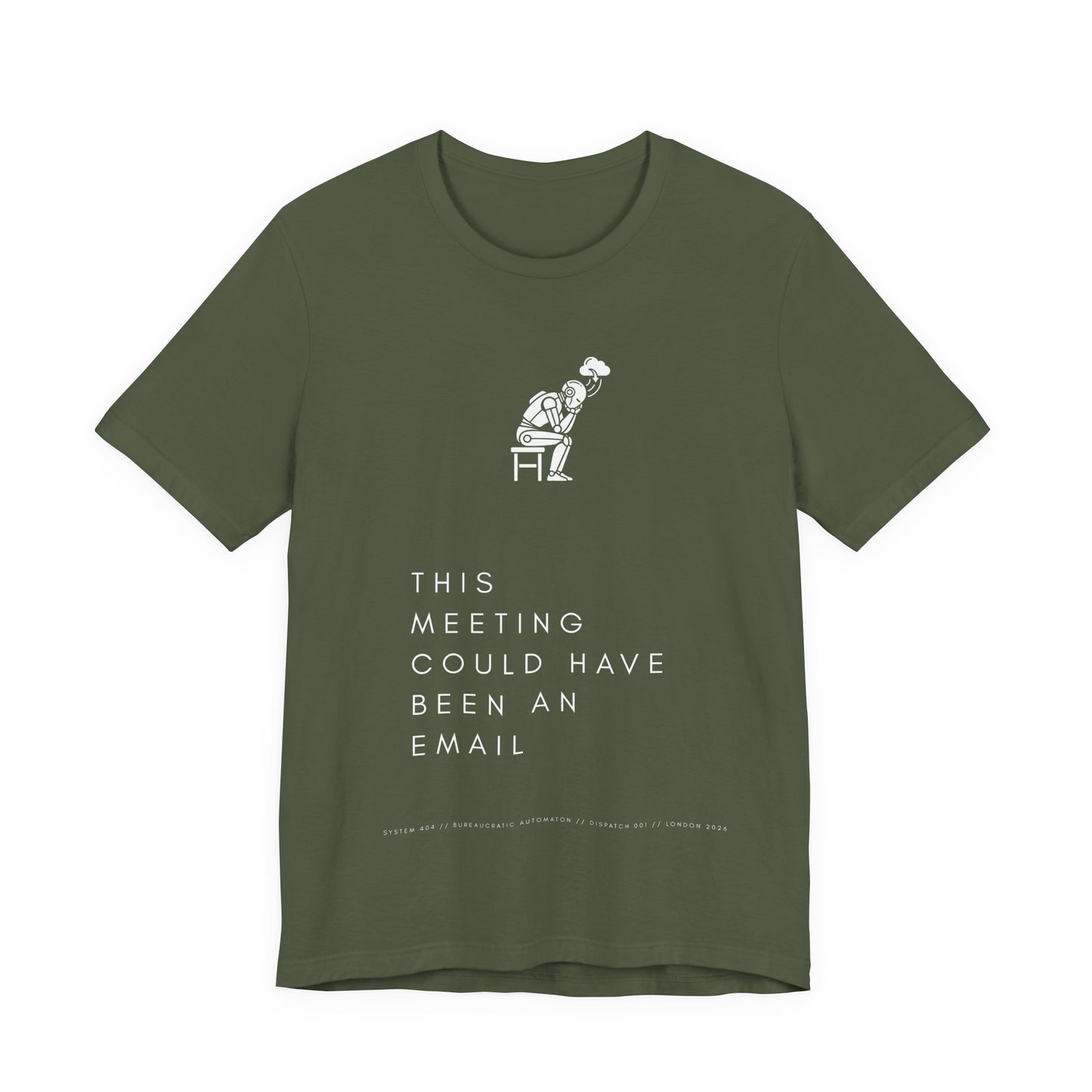 [S404] Funny Robot Shirt - Sarcastic IT Humor Tee - Existential Dread Meeting Email Shirt - System 404 Minimalist Cyberpunk Apparel