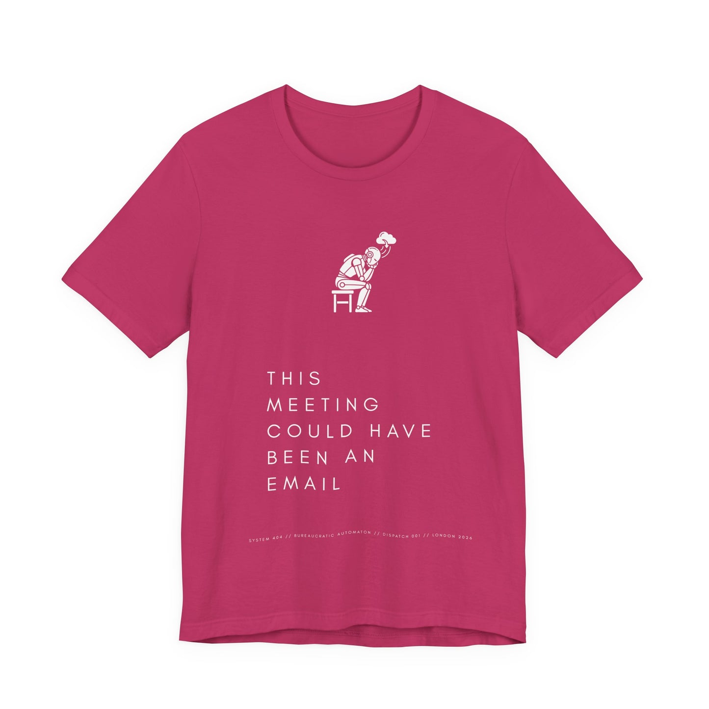 [S404] Funny Robot Shirt - Sarcastic IT Humor Tee - Existential Dread Meeting Email Shirt - System 404 Minimalist Cyberpunk Apparel