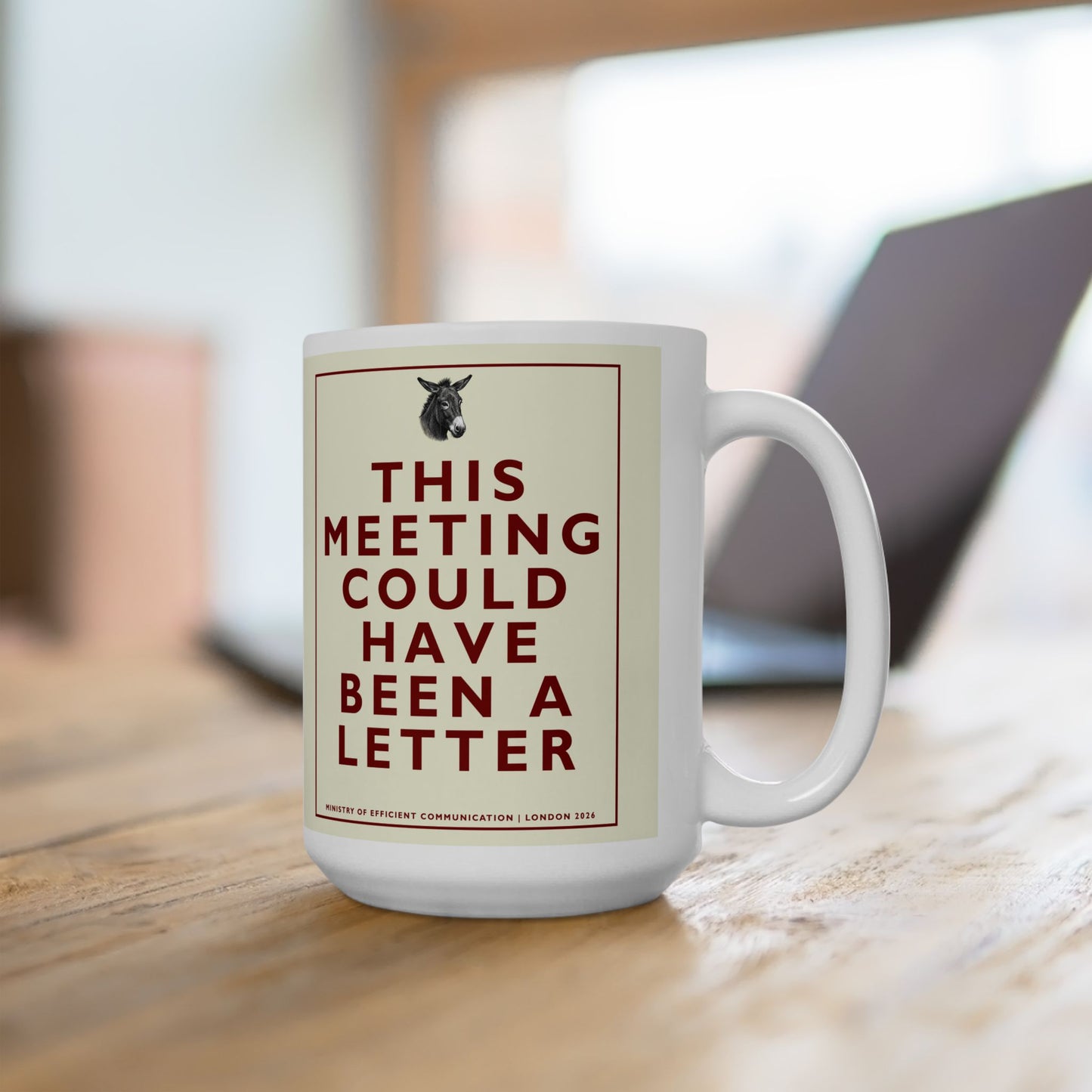 [MSI] Funny Office Meeting Mug — Sarcastic "This Meeting Could Have Been A Letter" Retro Quote Coffee Mug ("This Meeting Could Have Been An Email") Humphrey Donkey Cup (11oz/15oz)