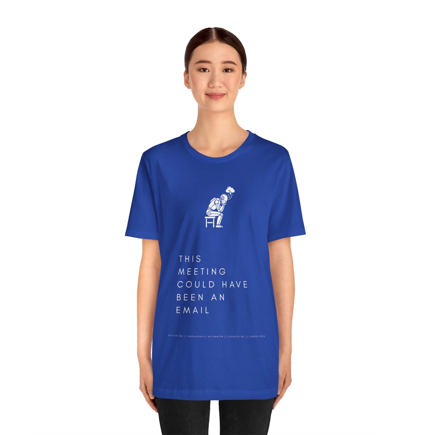 [S404] Funny Robot Shirt - Sarcastic IT Humor Tee - Existential Dread Meeting Email Shirt - System 404 Minimalist Cyberpunk Apparel